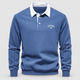 Edgar | Men's Contrast-Collar Long-Sleeve Button-Placket Polo Jumper