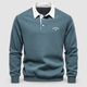 Edgar | Men's Contrast-Collar Long-Sleeve Button-Placket Polo Jumper