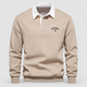 Edgar | Men's Contrast-Collar Long-Sleeve Button-Placket Polo Jumper