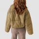 Edwina | Women's Cropped Puffer Jacket with Stand Collar and Drawcord Hem