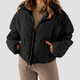 Edwina | Women's Cropped Puffer Jacket with Stand Collar and Drawcord Hem