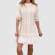 Eileen | Women's Classic Cable Knit Jumper Dress with Pleated Hem