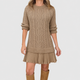 Eileen | Women's Classic Cable Knit Jumper Dress with Pleated Hem