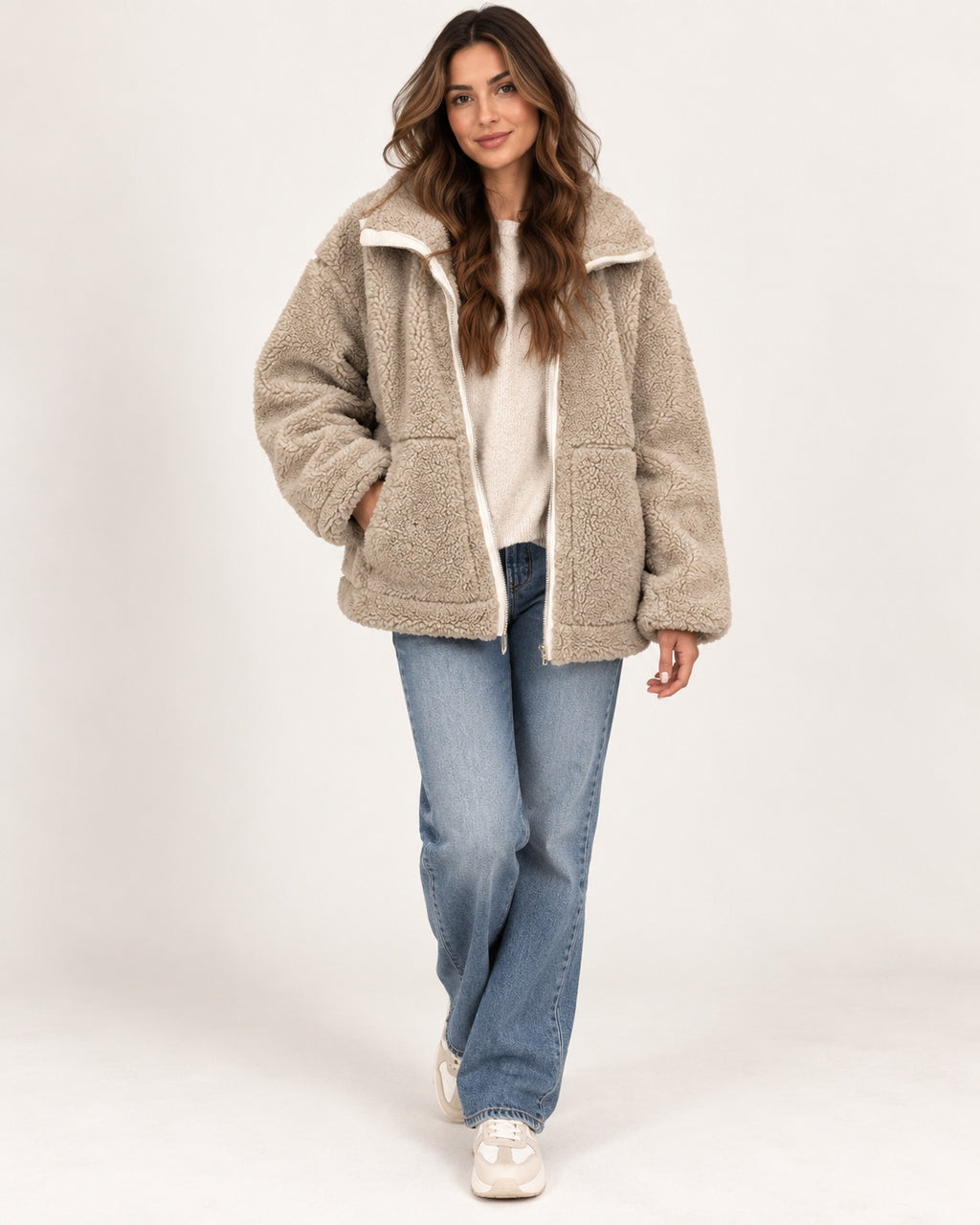 Eira | Women's Teddy Fleece Jacket with Zip and High Neck