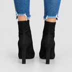 Women's High Block-Heel Faux Suede Ankle Boots — view 6