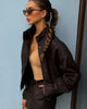 Eleri | Women's Faux Suede Jacket with Zip and Stand Collar