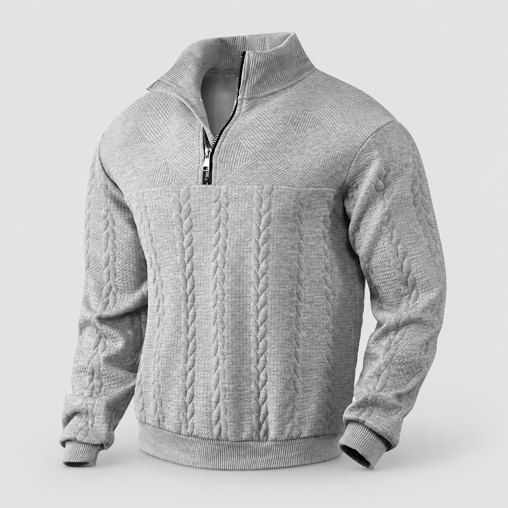 Men's Jacquard Quarter-Zip Jumper — view 1