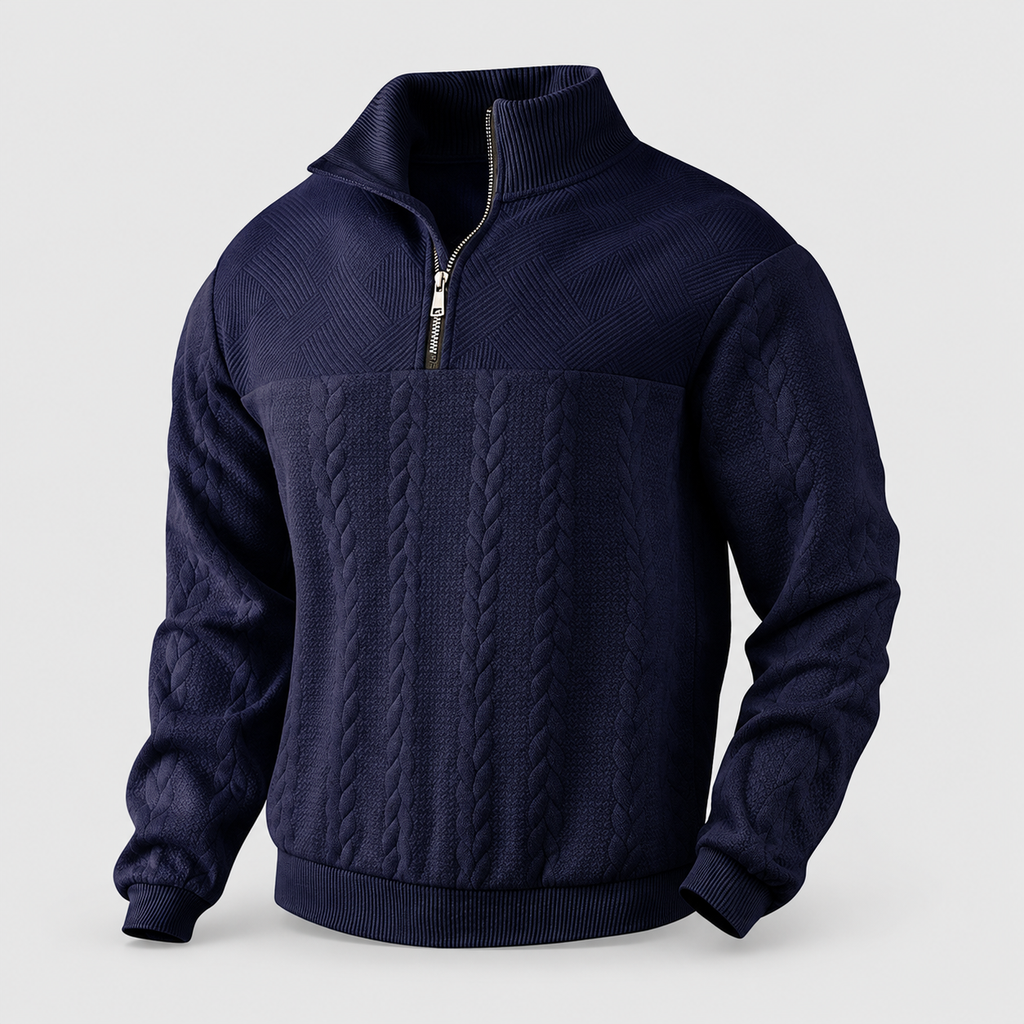 Men's Jacquard Quarter-Zip Jumper — view 2