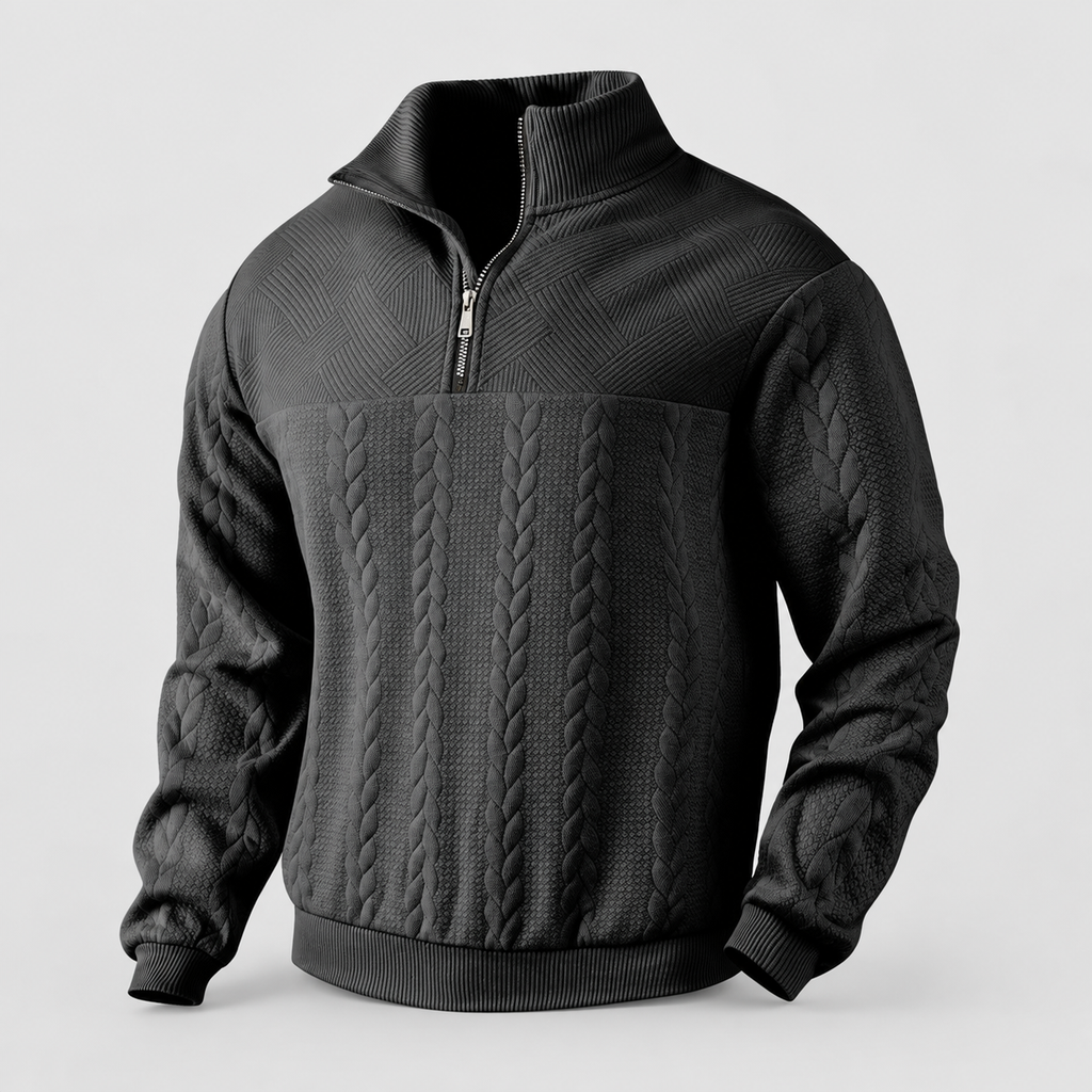 Men's Jacquard Quarter-Zip Jumper — view 3