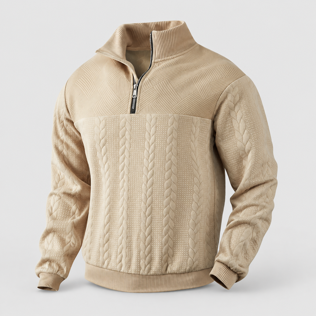 Men's Jacquard Quarter-Zip Jumper — view 4