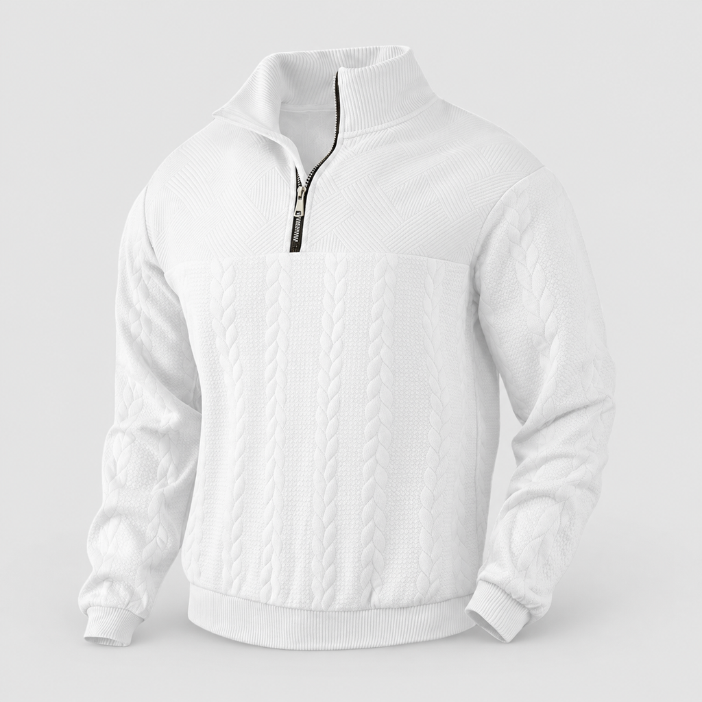 Men's Jacquard Quarter-Zip Jumper — view 10