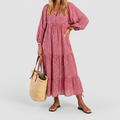 Women's Long-Sleeve Midi Dress in Multicolour — view 1
