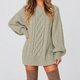 Eloise | Women's Oversized Cable Knit Jumper Dress with Long Sleeves