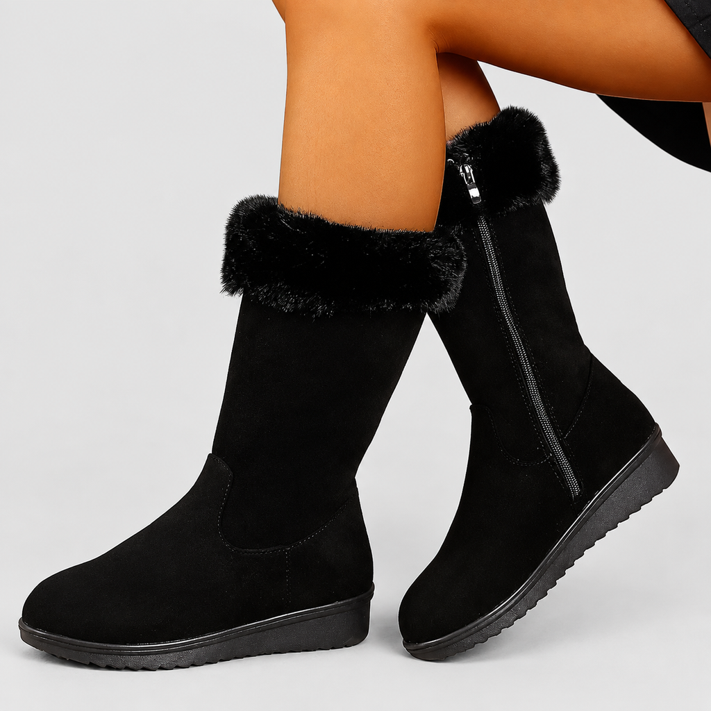 Women's Faux-Fur-Lined Mid-Calf Zip Boots — view 4