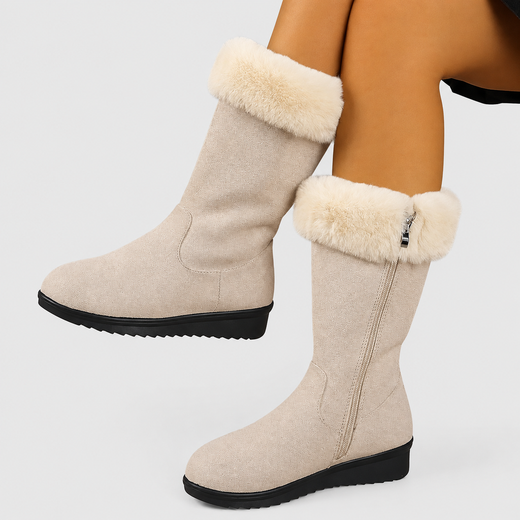 Women's Faux-Fur-Lined Mid-Calf Zip Boots — view 5