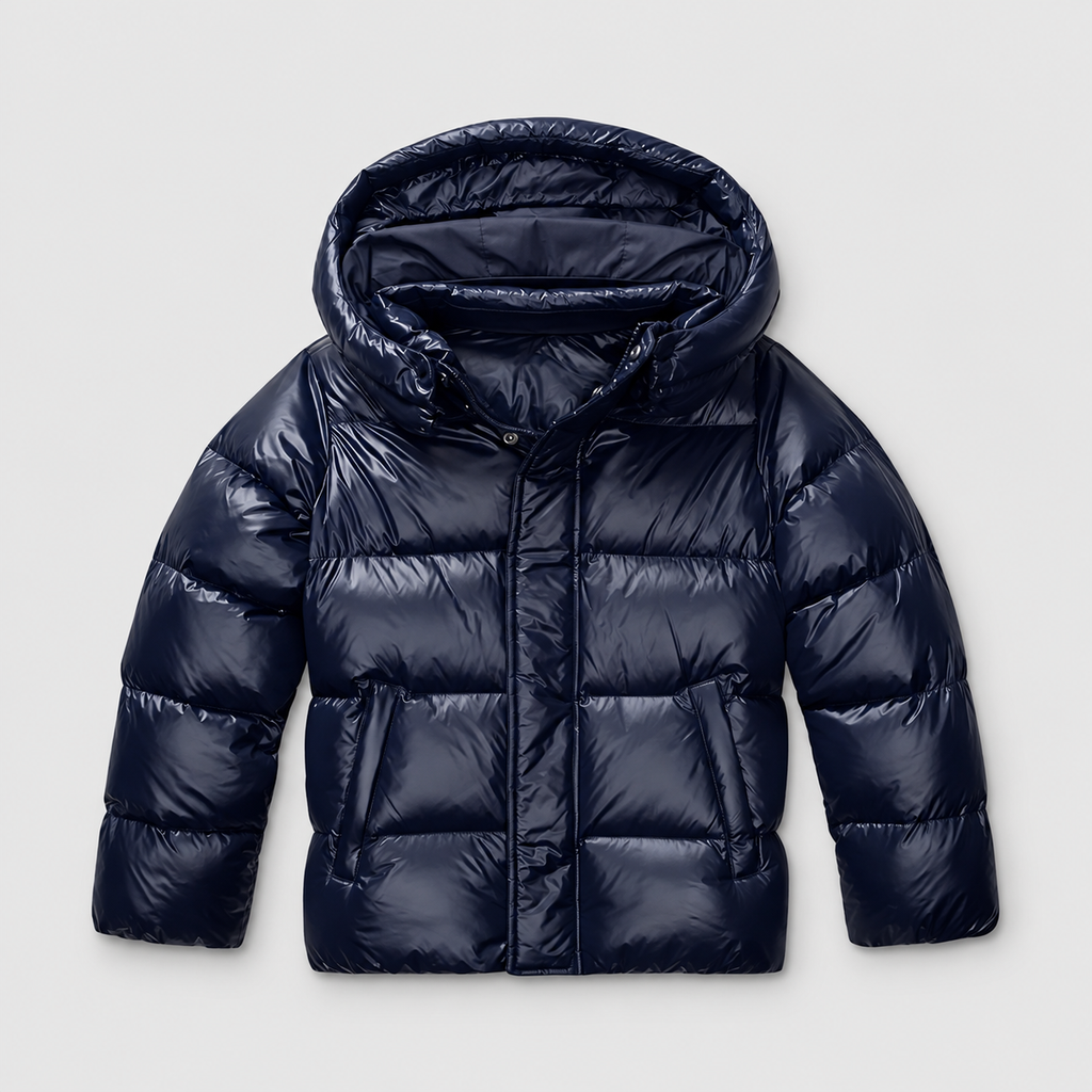 Women's Hooded Puffer Jacket with Glossy Finish — view 5