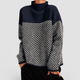 Elvira | Women's Oversized Herringbone Roll-Neck Jumper