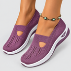 Women's Cut-Out Knit Slip-On Shoes in Purple — view 8