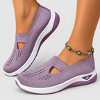 Women's Cut-Out Knit Slip-On Shoes in Lilac — view 9