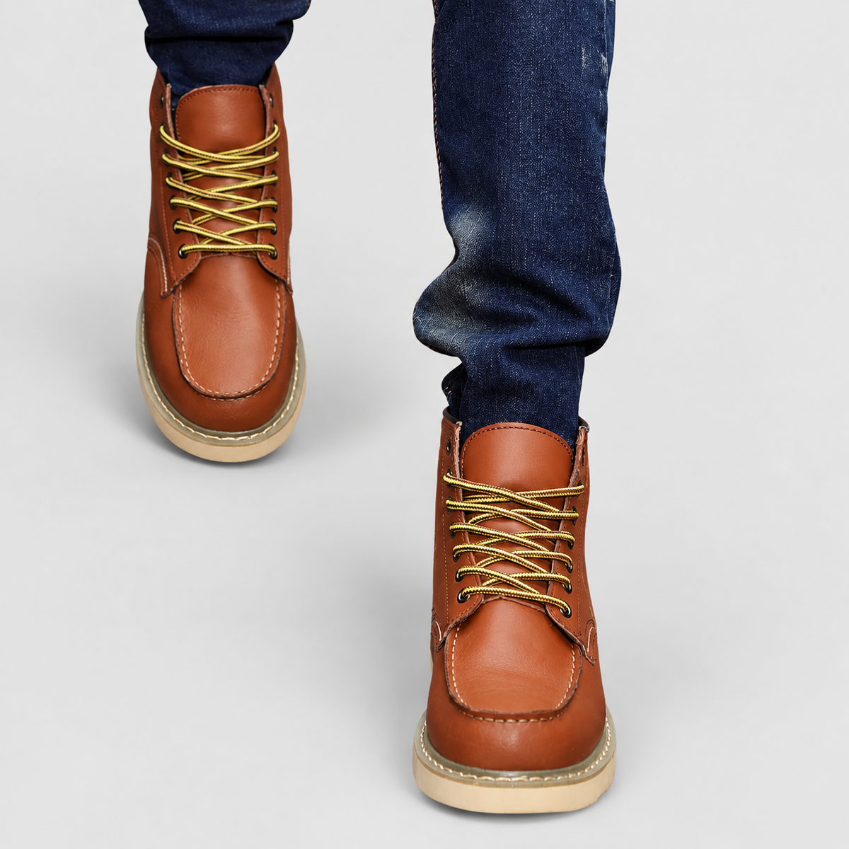 Men's Lace-Up Winter Boots in Khaki — view 1