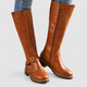 Enid | Women's Riding-Style Faux Leather Knee-High Boots with Buckle Strap