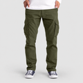 Men's Casual Field Cargo Trousers in Army Green — view 1