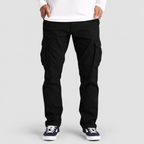 Men's Casual Field Cargo Trousers in Black — view 3