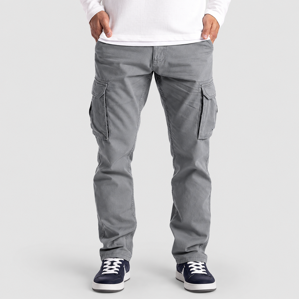 Men's Casual Field Cargo Trousers in Light Grey — view 5