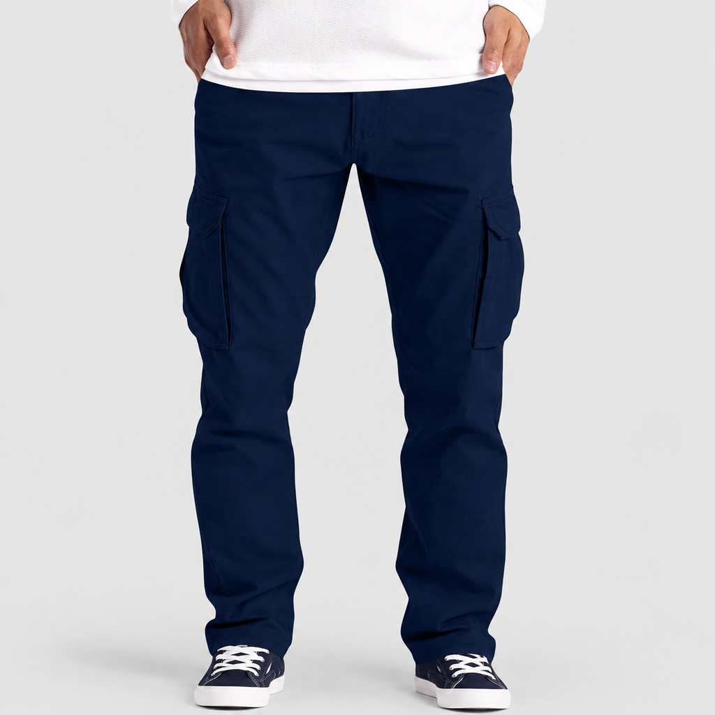 Men's Casual Field Cargo Trousers in Blue — view 6