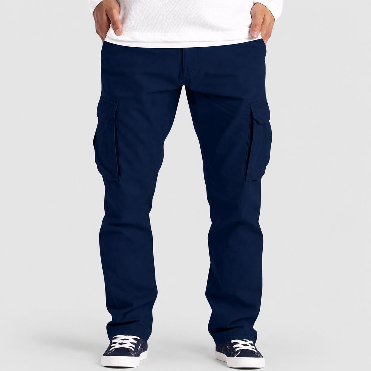 Men's Casual Field Cargo Trousers in Blue — view 6