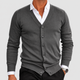 Errol | Men's V-Neck Button-Front Knit Cardigan with Ribbed Cuffs
