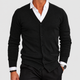 Errol | Men's V-Neck Button-Front Knit Cardigan with Ribbed Cuffs