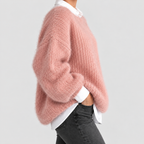 Women's Oversized Chunky Knit Jumper with Balloon Sleeves — view 6