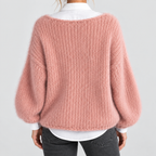 Women's Oversized Chunky Knit Jumper with Balloon Sleeves — view 7