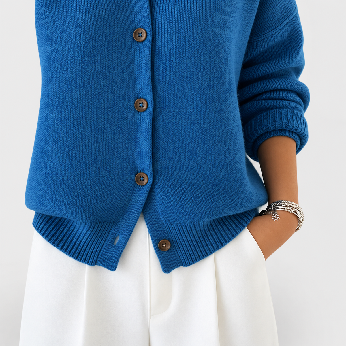 Women's Collared Long-Sleeve Button-Up Cardigan — view 4