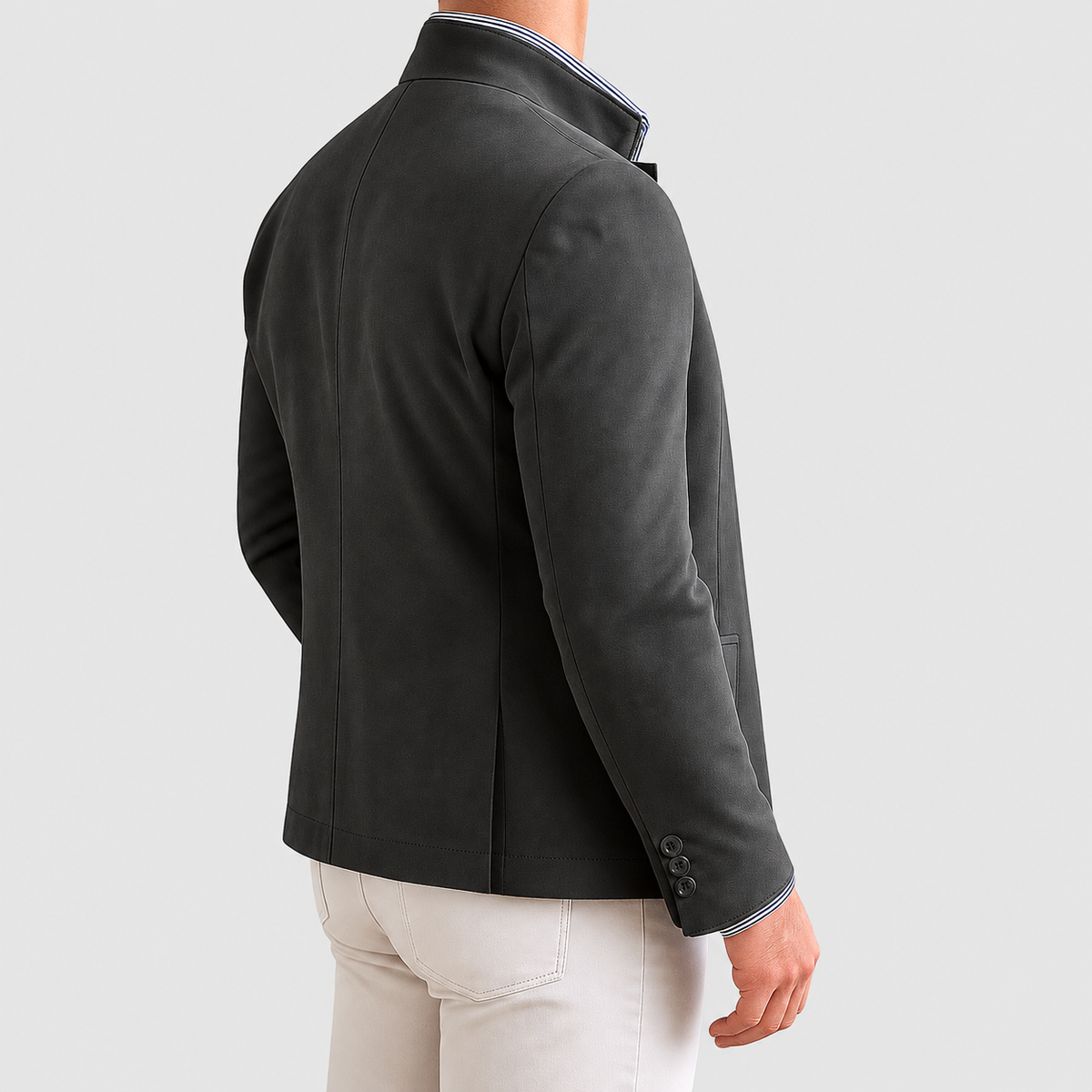 Men's Stand-Collar Button-Front Tailored Jacket — view 4
