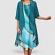 Esther | Women's Printed Midi Dress and Jacket Two-Piece Set with Three-Quarter Sleeves