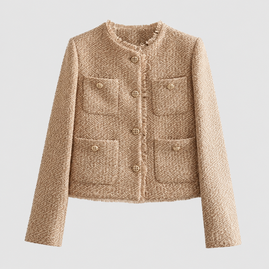 Women's Tweed-Effect Jacket with Gold-Tone Buttons — view 3