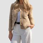 Women's Tweed-Effect Jacket with Gold-Tone Buttons — view 6