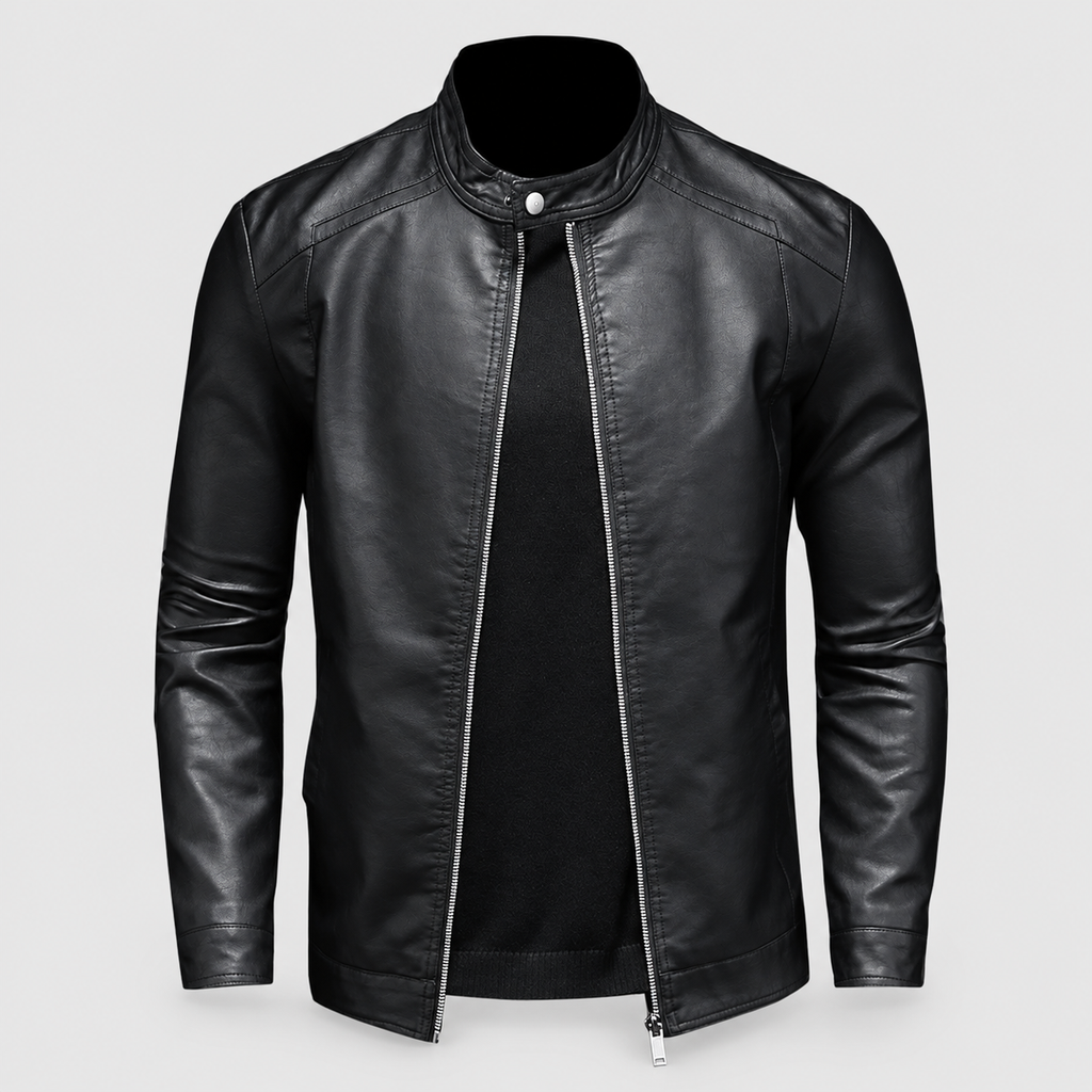 Men's Slim-Fit Stand-Collar Zip Jacket — view 1