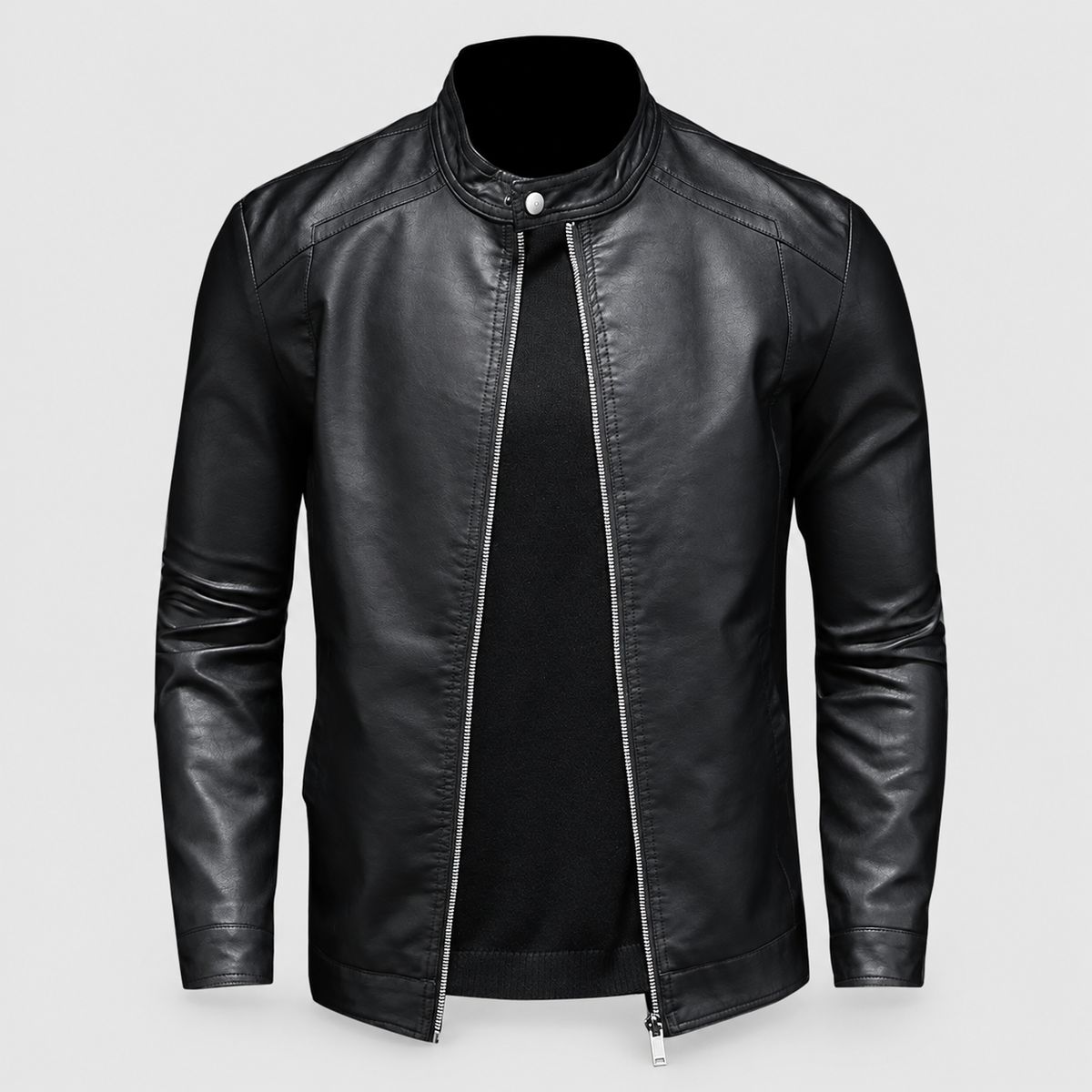 Men's Slim-Fit Stand-Collar Zip Jacket — view 1