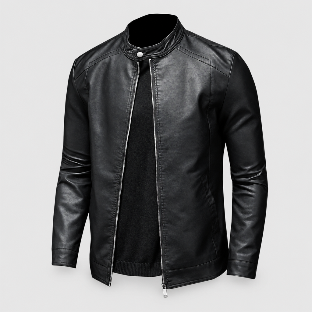 Men's Slim-Fit Stand-Collar Zip Jacket — view 3