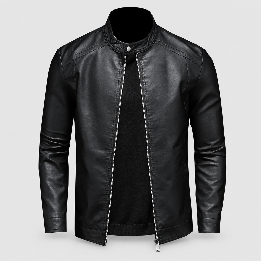 Men's Slim-Fit Stand-Collar Zip Jacket — view 5