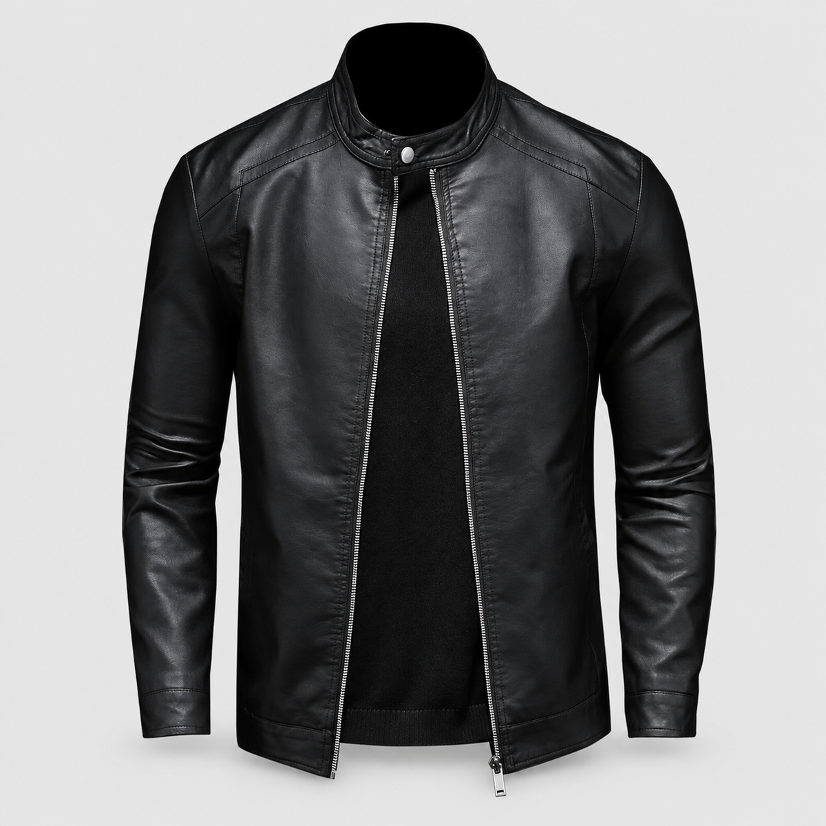 Men's Slim-Fit Stand-Collar Zip Jacket — view 5