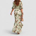 Women's Asymmetric Floral Satin Dress — view 3