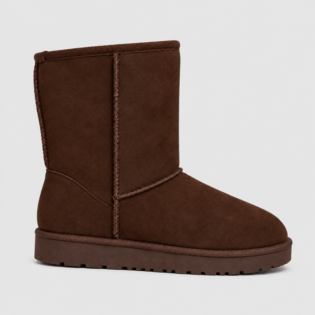 Women's Suede-Look Mid-Calf Boots with Soft Lining in Brown — view 2