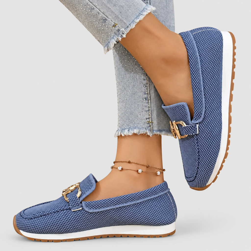 Women's Mesh Horsebit Loafer Trainers with Lug Sole — view 9