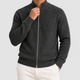 Fergus | Men's Ribbed Full-Zip Cardigan with Stand Collar