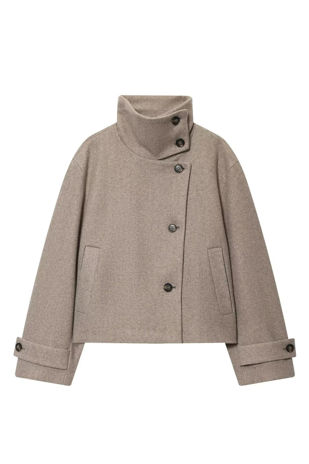 Ffion | Women's Cropped Jacket with Fold-Over Collar