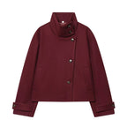 Ffion | Women's Cropped Jacket with Fold-Over Collar